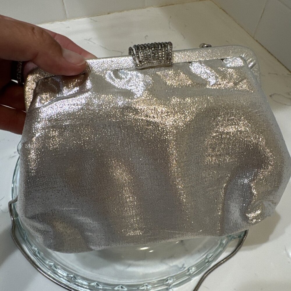 Vintage Sparkly Silver La Regale Shoulder Bag Purse - Picture 5 of 11